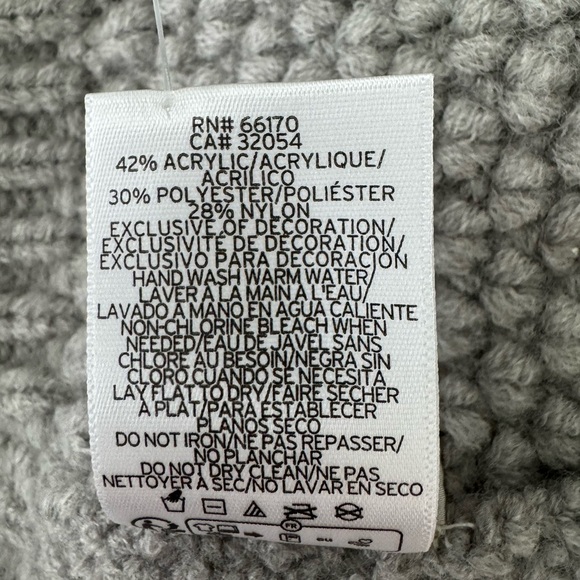 Anthropologie Maeve Rhinestone Waffle Knit Beanie Hat Light Gray One Size New - Picture 7 of 9